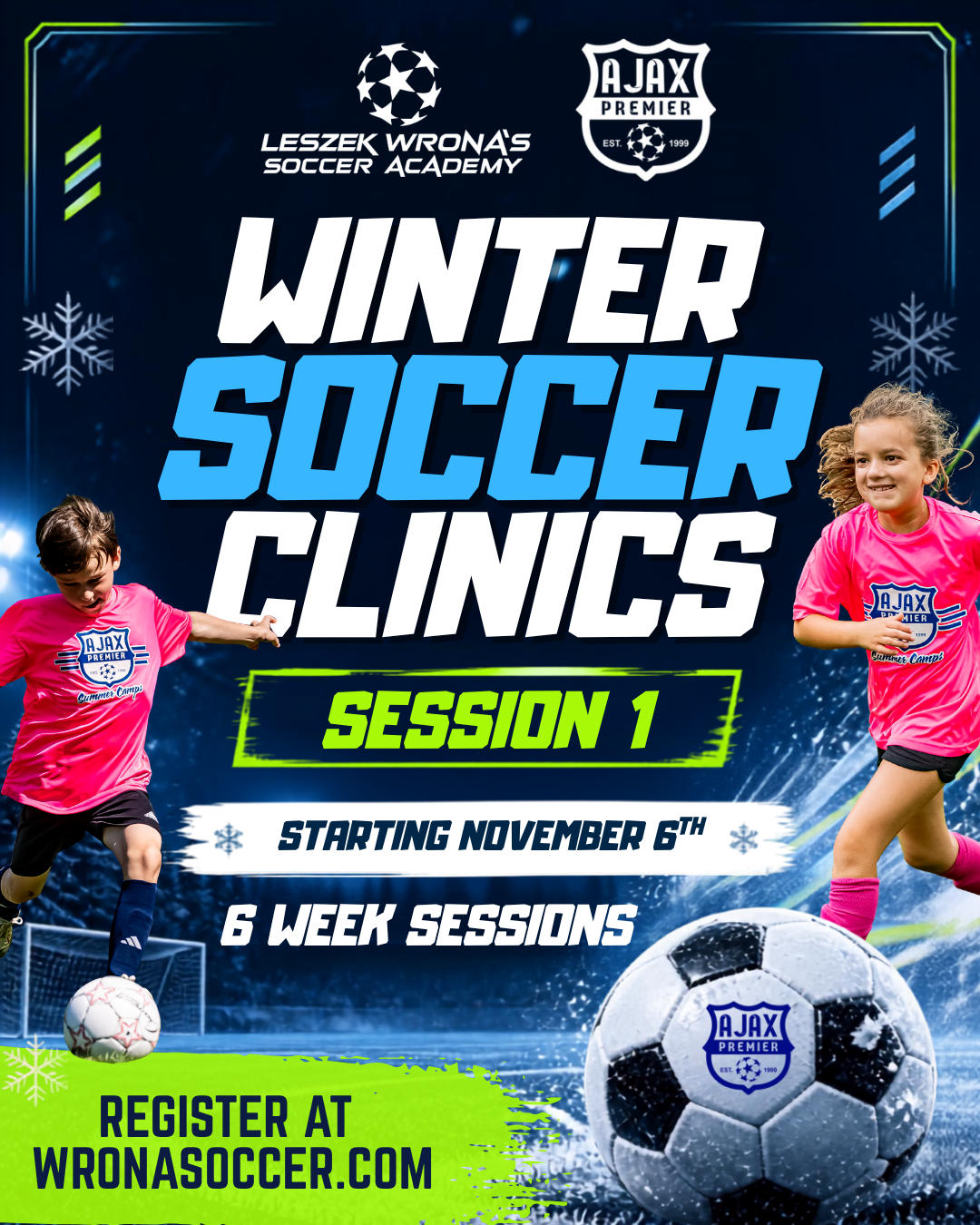 Winter Soccer Clinics Announcement Winter Soccer Clinics